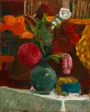 Cuno Amiet, Blumen in grüner Vase