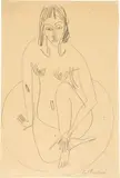 Dodo im Tub by Ernst Ludwig Kirchner, 1909–1911, Bleistiftzeichnung, sold Jun 2018
