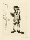 Marc Chagall, Der Talmudlehrer, Blatt 9 der Folge «Mein Leben» Radierung und Kaltnadel
