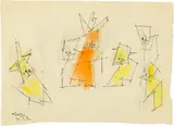 Lyonel Feininger, Ghosties, 1954, Aquarell über Federzeichnung in Tusche