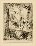 Lyonel Feininger, The Gate (Das Tor), Radierung und Kaltnadel