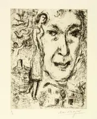 Autoportrait by Marc Chagall, 1968, Farbaquatinta und Kaltnadel auf Velin, sold Jun 2018