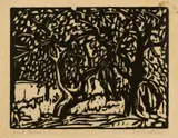Ernst Ludwig Kirchner, Fruchttragende Apfelbäume, Holzschnitt