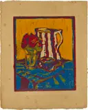 Stillleben by Ernst Ludwig Kirchner, Farbiger Holzschnitt, sold Jun 2018