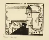 Lyonel Feininger, Gelbe Dorfkirche 3, Holzschnitt