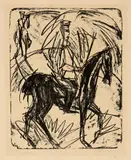 Reitender Artillerist – Meldereiter by Ernst Ludwig Kirchner, Lithographie, sold Jun 2018