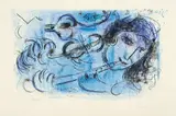 Le Joueur de flûte by Marc Chagall, 1957, Farbige Lithographie, sold Jun 2018