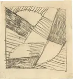 Otto Freundlich, Croquis – Étude pour une encre ou une gravure sur bois, Bleistiftzeichnung