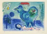 Paysage au coq by Marc Chagall, 1958, Farbige Lithographie, sold Jun 2018