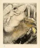 Marc Chagall, Samuel appelé par Dieu, Blatt 59 aus «La Bible» Radierung, handkoloriert