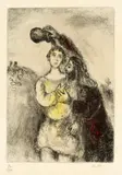 Marc Chagall, Onction de Saül, Blatt 60 aus «La Bible» Radierung, handkoloriert