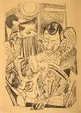 Max Beckmann, Das patriotische Lied, Blatt 9 der Folge «Die Hölle» Lithographie