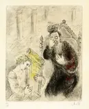 Marc Chagall, Saül et David, Blatt 61 aus «La Bible» Radierung, handkoloriert