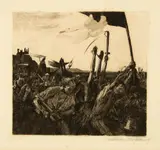 Käthe Kollwitz, Aufruhr, Strichätzung, Kaltnadel, Aquatinta und Pinselätzung