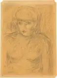 Pierre Bonnard, Tête de femme, Bleistiftzeichnung