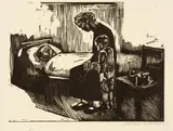 Käthe Kollwitz, Besuch im Krankenhaus, Holzschnitt