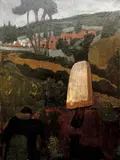 Roger de La Fresnaye, Bretonnes devant le cimetière, 1909, Öl auf Leinwand