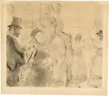 Edgar Degas, Ludovic Halévy Meeting Mme Cardinal Backstage