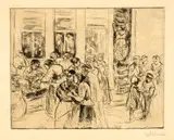 Max Liebermann, Nordwyk Binnen. – Aus dem Judenviertel in Amsterdam, Strassenhandel, 2 Blatt Radierungen