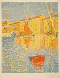 Paul Signac, La Bouée. Saint-Tropez: Le Port, Farbige Lithographie