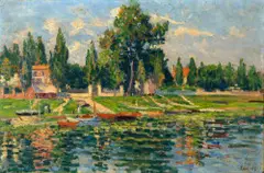 Maximilien Luce, Rive de Billancourt, 1897, Öl auf Malkarton