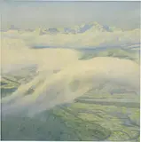 Alexandre Perrier, Nuages en montagnes, 1897, Öl auf Leinwand
