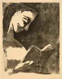 Jacqueline lisant by Pablo Picasso, 1957, Lithograph on wove paper (watermarked "Arches"), sold Jun 2018