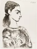 Femme au corsage à fleurs by Pablo Picasso, Lithographie, sold Jun 2018