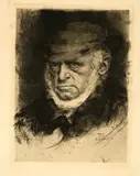 Karl Stauffer-Bern, Adolf Menzel, Radierung