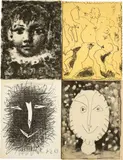 Fernand Mourlot. Picasso Lithographe I-IV by Pablo Picasso, 1949–1964, Monte-Carlo, André Sauret, 1949–1964 Orig.-Brosch. mit den Orig.-Lithographien auf den Umschlägen von 1949 bis 1956 und , sold Jun 2018
