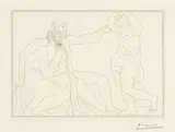 Pablo Picasso, Deux sculpteurs devant une statue, Blatt 7 der «Suite Vollard» Radierung