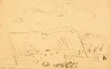 Henri Matisse, Port de Collioure, Sepiafederzeichnung auf Papier, auf Karton aufgezogen