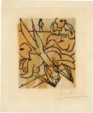 Pablo Picasso, La Plongeuse, Radierung und Collage