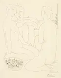 Pablo Picasso, Trois femmes nues et une coupe d’anémones, Blatt 67 der «Suite Vollard» Radierung