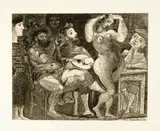 Pablo Picasso, En la taberna, pêcheurs catalans en bordée, Radierung