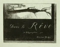 Odilon Redon, Dans le Rêve. 10 lithographies par Odilon Redon, 1879, Folge von 10 Blatt Lithographien und Lithographie auf Orig.-Umschlag in blaugrauem Velin, mit Titelaufdruck 11 Blatt Lithographien. ca