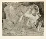 Étreinte. IV by Pablo Picasso, Radierung, mit Kaltnadel und Schaber überarbeitet, sold Jun 2018