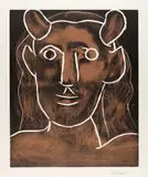 Tête de faune by Pablo Picasso, Mougins, 7 February 1962, Colour linocut, sold Jun 2018