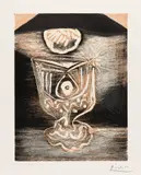 Le Verre sous la lampe by Pablo Picasso, Farbiger Linolschnitt, sold Jun 2018