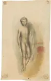 Otto Meyer-Amden, Knabenakt, 1925, Zeichnung in Bleistift und Farbstift