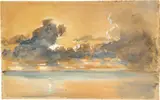 Hans Jacob Ulrich, Wolkenbank über dem Meer, 1835, Aquarell