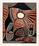 Nature morte au casse-croûte. I by Pablo Picasso, Farbiger Linolschnitt, sold Jun 2018
