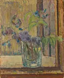 Edouard Vallet, Bouquet de fleurs des alpes, Öl auf Leinwand