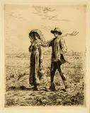 Jean-François Millet, Le Départ pour le travail, Radierung