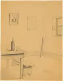 Henri Rousseau, Intérieur d’un débit de boisson, Bleistiftzeichnung