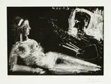 Pablo Picasso, Peintre et modèle au bandeau, Aquatinta
