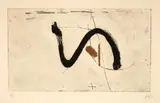 Sinueux by Antoni Tàpies, Radierung (mit Kunststoff) und Lithographie, mehrfarbig, sold Jun 2018