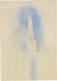 Georges Seurat, Bougie allumée, 1880, Aquarell in Blau und Gelb Um