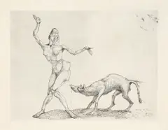 Paul Klee, Weib und Tier, Radierung 1903 – Keine Werknummer (Juli 1903)