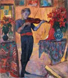 Giovanni Giacometti, Violinspieler (Bruno Giacometti), 1919, Öl auf Leinwand